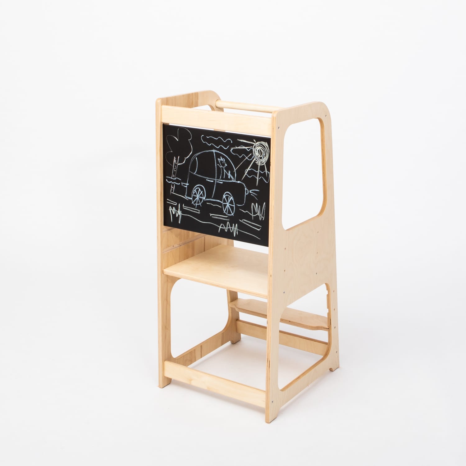 Montessori virtuvės bokštelis su piešimo lenta - Image 3