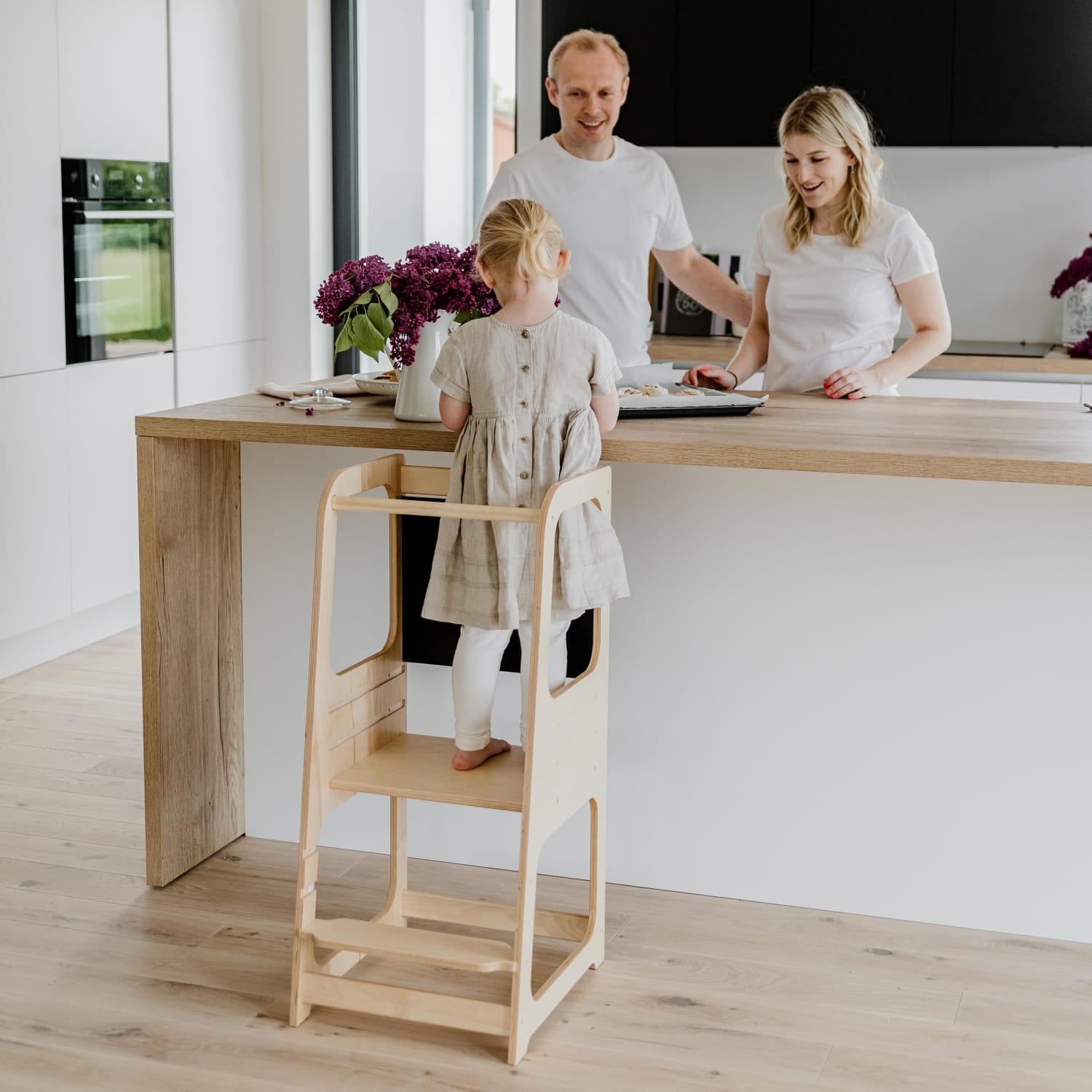 Montessori virtuvės bokštelis su piešimo lenta - Image 7
